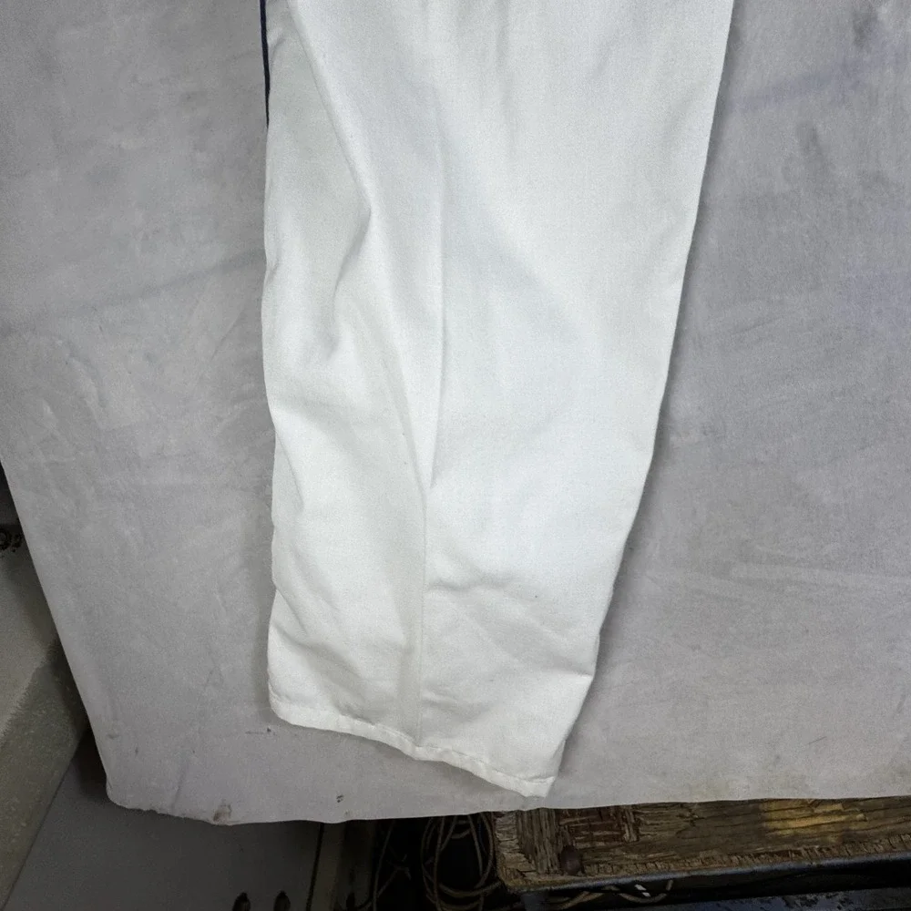 Dickies Track Pants Men 34W White Regular Fit Flat Front Elastic Waisted Pull On